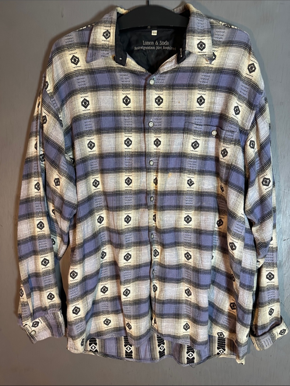 Purple Plaid Button-Down Shirt